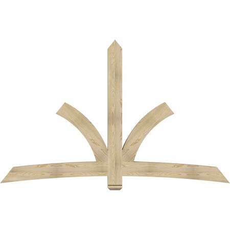Ekena Millwork Davenport Rough Sawn Timber Gable Bracket, Douglas Fir, 96"W x 60"H x 4"D x 6"F, 15/12 Pitch GBW096X60X0406DAV00RDF
